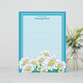 Happy Daisies Blue - Blue Line Paper Sheet (Stehend Vorderseite)