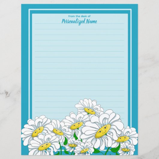Happy Daisies Blue - Blue Line Paper Sheet (Vorderseite)