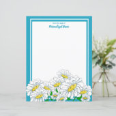 Happy Daisies Blue - Weißes, unausgedeutetes Blatt (Stehend Vorderseite)