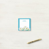 Happy Daisies Blue - White Post-it Klebezettel (Auf Schreibtisch)