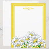 Happy Daisies gelb-weißes, unbeschichtetes Blatt (Vorne/Hinten)