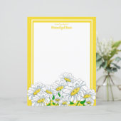 Happy Daisies gelb-weißes, unbeschichtetes Blatt (Stehend Vorderseite)