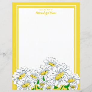 Happy Daisies gelb-weißes, unbeschichtetes Blatt