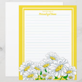 Happy Daisies gelbes White Line Paper Sheet (Vorne/Hinten)
