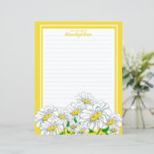 Happy Daisies gelbes White Line Paper Sheet (Stehend Vorderseite)