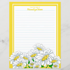 Happy Daisies gelbes White Line Paper Sheet