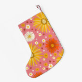 Happy Daisies Pattern CUSTOM Kleiner Weihnachtsstrumpf (Rückseite (Hängend))