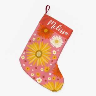Happy Daisies Pattern CUSTOM Kleiner Weihnachtsstrumpf