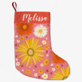 Happy Daisies Pattern CUSTOM Kleiner Weihnachtsstrumpf (Vorderseite)