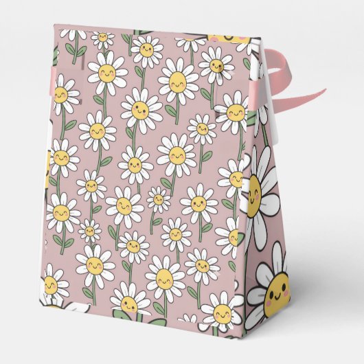Happy Daisies Pattern - Cute Floral Design Geschenkschachtel (Rückseite)