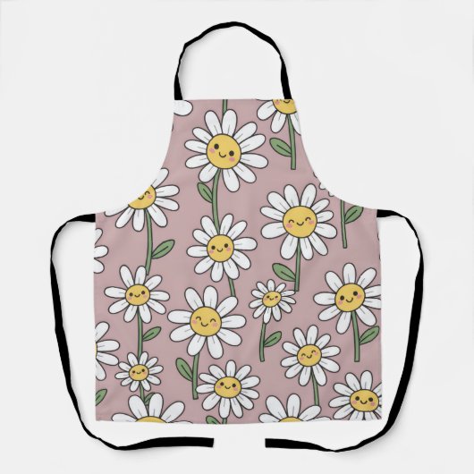 Happy Daisies Pattern - Cute Floral Design Schürze (Vorderseite)