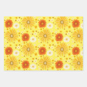 Happy Daisies Retro 70er farbiges Muster Geschenkpapier Set (Vorderseite 3)