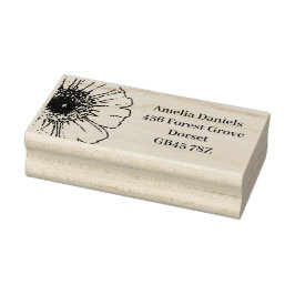Happy Daisy Address Label Gummistempel