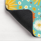 Happy Daisy Blume Pattern Blau Mousepad (Ecke)