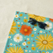 Happy Daisy Blume Pattern Blau Strandtuch (Beispiel)