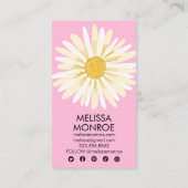 Happy Daisy illustriert Social Media Icons Visitenkarte (Rückseite)