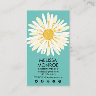Happy Daisy illustriert Social Media Icons Visitenkarte