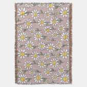 Happy Daisy Smiles Pink Floral Pattern Decke (Vorderseite Vertikal)