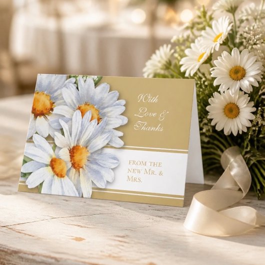 Happy Daisy Wedding Danke-Card Dankeskarte