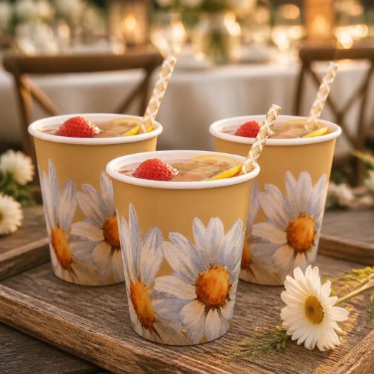 Happy Daisy Wedding Paper Cup Pappbecher