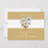 Happy Daisy Wedding RSVP Flat Card (Vorderseite)