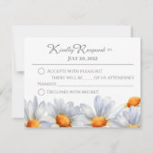 Happy Daisy Wedding RSVP Flat Card (Rückseite)