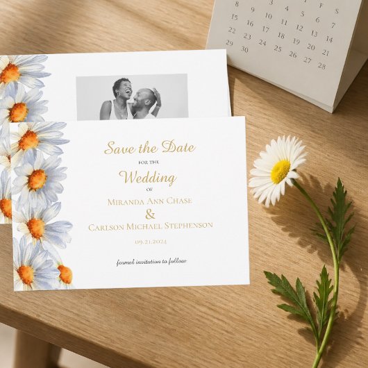 Happy Daisy Wedding Save the Date Card Einladung
