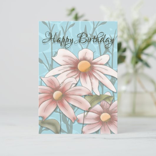 Happy Daisyday Karte (Stehend Vorderseite)