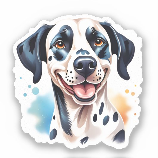 Happy Dalmatiner Dog Pet Aufkleber (Vorderseite)
