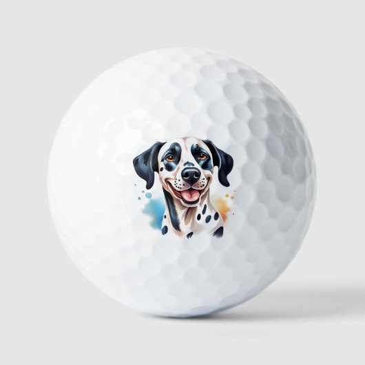 Happy Dalmatiner Dog Pet Golfball (Vorderseite)