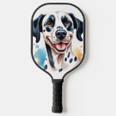 Happy Dalmatiner Dog Pet Pickleball Schläger (Rückseite)
