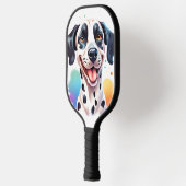 Happy Dalmatiner Dog Pet Pickleball Schläger (Links)