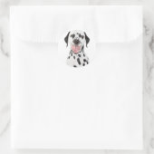 Happy Dalmatiner Puppy Dog Grußkleber Runder Aufkleber (Tasche)