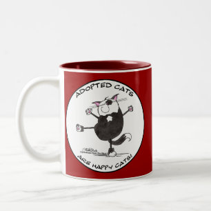 Happy Dance Cat Zweifarbige Tasse