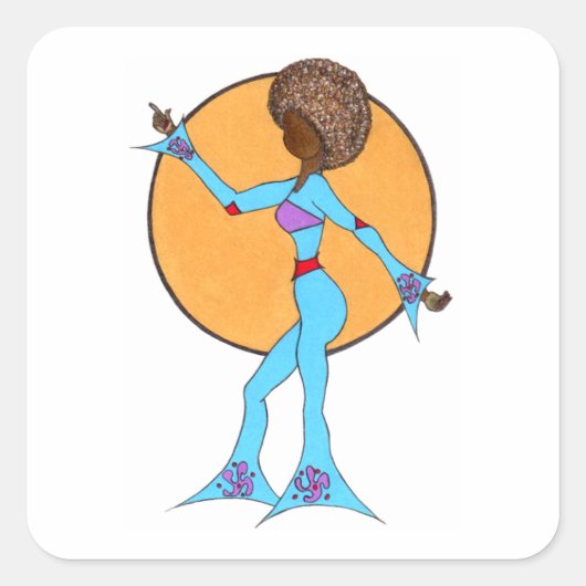 HAPPY DANCE Dekoration (20 zählen) Quadratischer Aufkleber (Vorderseite)