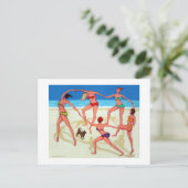 Happy Dance - Mädchen auf Urlaub am Strand! Postkarte (Stehend Vorderseite)