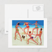 Happy Dance - Mädchen auf Urlaub am Strand! Postkarte (Vorne/Hinten)
