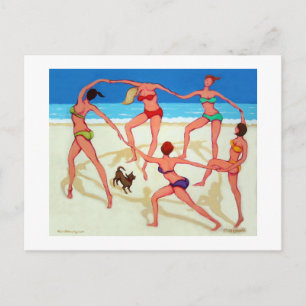 Happy Dance - Mädchen auf Urlaub am Strand! Postkarte