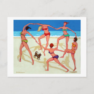 Happy Dance - Mädchen auf Urlaub am Strand! Postkarte