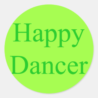 Happy Dancer Green Runder Aufkleber