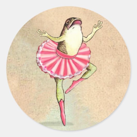 Happy Dancing Ballerina Frog Stickers (Vorderseite)