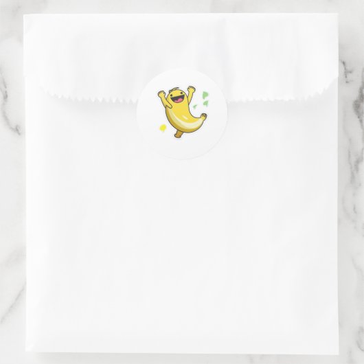 Happy Dancing Banana Runder Aufkleber (Tasche)