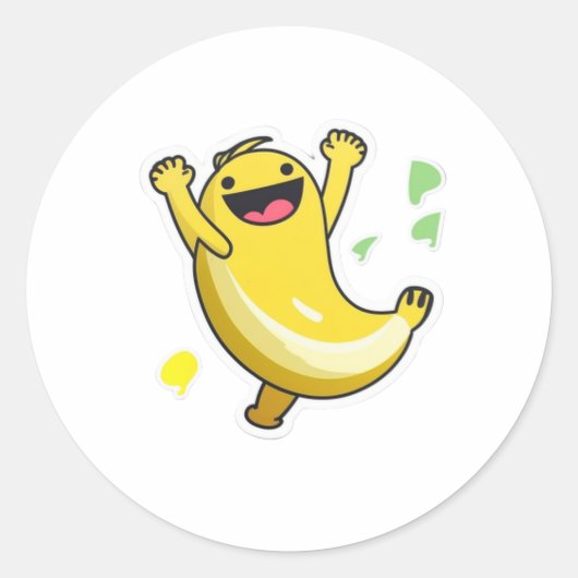 Happy Dancing Banana Runder Aufkleber (Vorderseite)