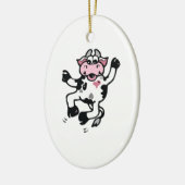 Happy Dancing Cow Keramik Ornament (Links)
