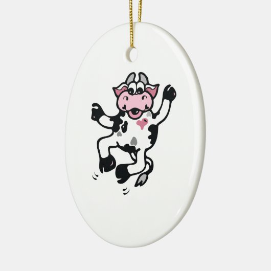 Happy Dancing Cow Keramik Ornament (Links)