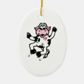 Happy Dancing Cow Keramik Ornament (Vorne)