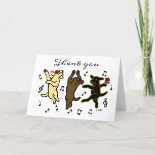 Happy Dancing Labrador Trio Vielen Dank Karte