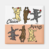 Happy Dancing Labradors Clean / Dirty Magnet (Vorne)