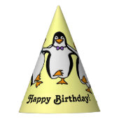 Happy Dancing Penguins Geburtstagsparty Partyhütchen (Vorderseite)