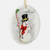 Happy Dancing Snowman Vintage Ornament (Rechts)